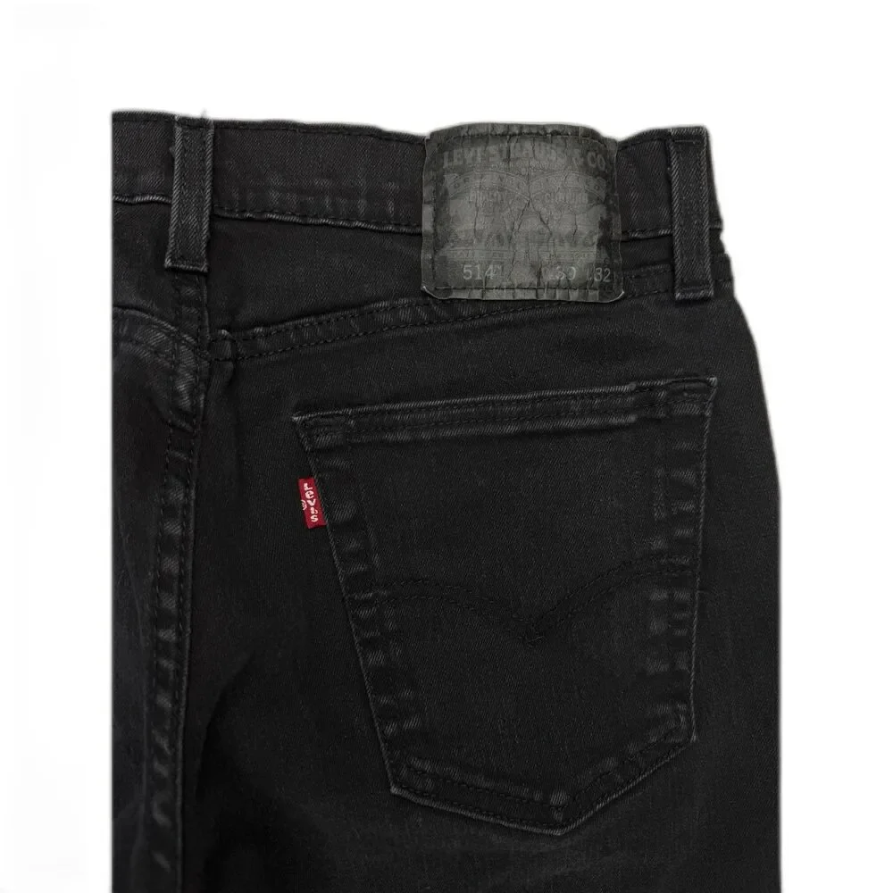 Levi's 514 Straight Fit Jeans Black Wash W30 L32 Waterless Denim